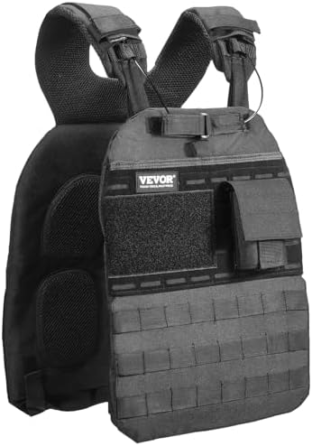 VEVOR Adjustable Weighted Vest for Strength Training and Running | Reflective Stripe Weight Vest by VEVOR for Nighttime