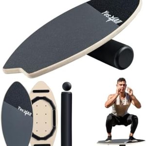 Yes4All 2-in-1 Balance Boards Set, 9 Adjustable Modes Exercise Board for Adults, Includes Roller & Ball