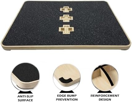 Multi-Optional Anti-Slip Wobble Board for Desk Balance Training | Extra-Large Rocker Board for Core Strengthening Exerc