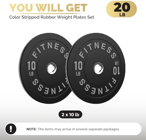 2 Inch Bumper Plates, 10-500lbs, Barbell Rubber Olympic Weight Plates Set for Home Gym, Strength Training & Weight Lifti
