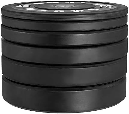 2 Inch Bumper Plates, 10-500lbs, Barbell Rubber Olympic Weight Plates Set for Home Gym, Strength Training & Weight Lifti