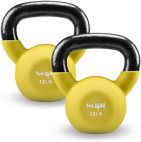 Yes4All 5-65 LB Kettlebells for Full Body Training at Home Gym | Yes4All Neoprene Coated Cast Iron Kettlebells for Home