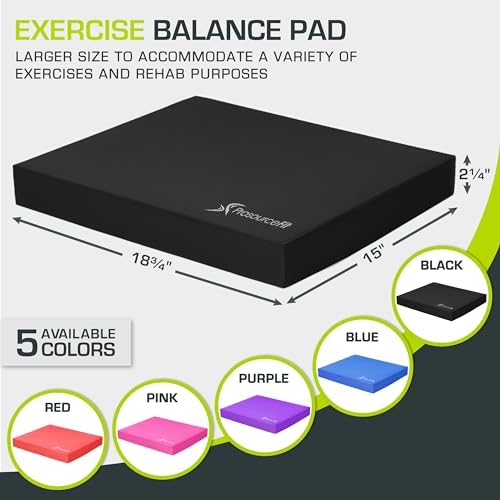 ProsourceFit Exercise Balance Pad - Large Cushioned Non-Slip Foam Mat & Knee Pad for Fitness Yoga Stability Training Phy - Image 54