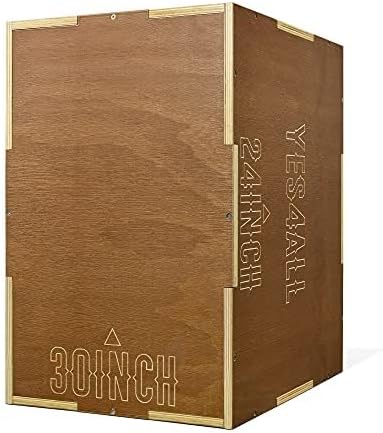 Yes4All 3-in-1 Wooden Plyo Box for Home Gym, 450 lbs Boxes with Smooth Edges and Wide Handles | Yes4All Plyo Box 3-in-1
