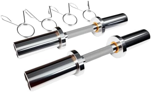 Qibylift Olympic Dumbbell Handles Loadable Dumbbell Bars Set Of 2 Fit 2 Inch Weight Plates Ideal For Home Gym Strength T