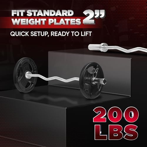 Yes4All Standard Straight Barbell 60" - Gym Workout, Suitable for Men & Women, Perfect for Home & Gym Use, Heavy Duty Co