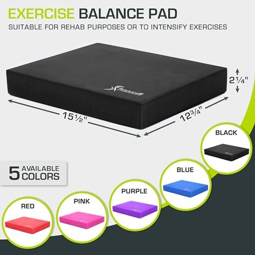 ProsourceFit Exercise Balance Pad - Large Cushioned Non-Slip Foam Mat & Knee Pad for Fitness Yoga Stability Training Phy - Image 2
