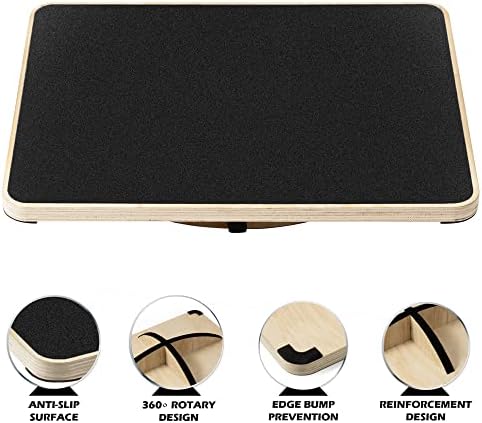 Multi-Optional Anti-Slip Wobble Board for Desk Balance Training | Extra-Large Rocker Board for Core Strengthening Exerc
