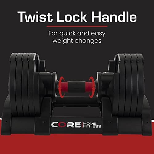 Affordable Dumbbells Adjustable Dumbbell Weight Set for Home Gym Workout | CORE FITNESS Adjustable Dumbbells Weight Set