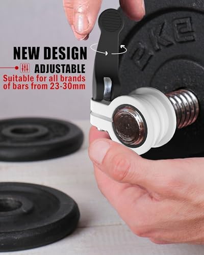 Multi-Size Adjustable Barbell Collar - Quick Release Weight Clips Pair for Dumbbell Bar - 1 inch Barbell Clamps | 1 inc