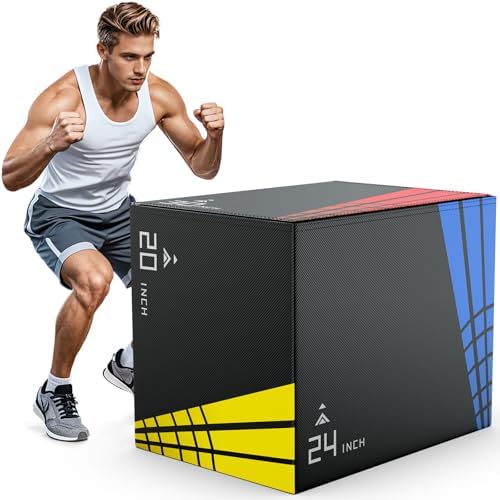 High-Density Non-Slip 3-in-1 Foam Plyometric Jump Box for Home Gym, HIIT, Crossfit | Easy-to-Clean 440lb Weight Capacit