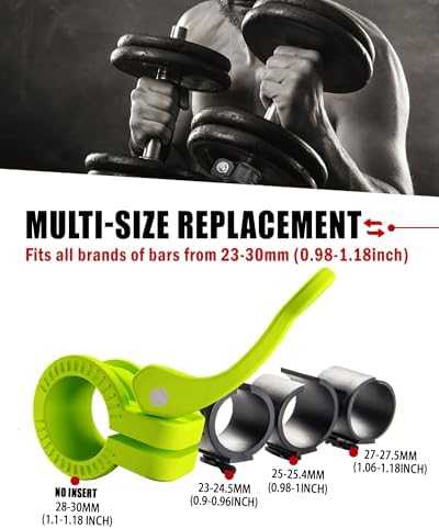 Multi-Size Adjustable Barbell Collar - Quick Release Weight Clips Pair for Dumbbell Bar - 1 inch Barbell Clamps | 1 inc