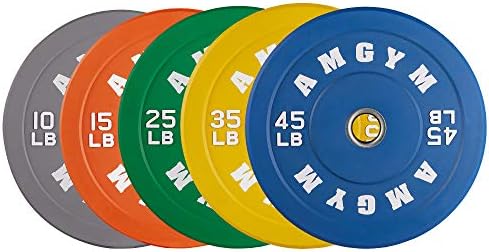 2 Inch Bumper Plates, 10-500lbs, Barbell Rubber Olympic Weight Plates Set for Home Gym, Strength Training & Weight Lifti