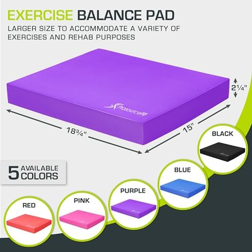 ProsourceFit Exercise Balance Pad - Large Cushioned Non-Slip Foam Mat & Knee Pad for Fitness Yoga Stability Training Phy - Image 20