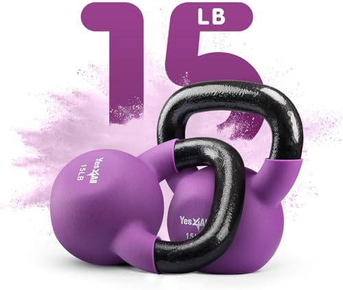 Yes4All 5-65 LB Kettlebells for Full Body Training at Home Gym | Yes4All Neoprene Coated Cast Iron Kettlebells for Home