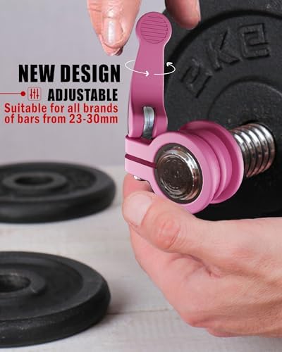 Multi-Size Adjustable Barbell Collar - Quick Release Weight Clips Pair for Dumbbell Bar - 1 inch Barbell Clamps | 1 inc