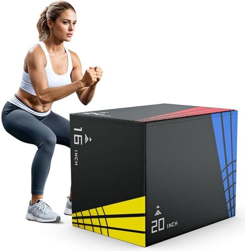 High-Density Non-Slip 3-in-1 Foam Plyometric Jump Box for Home Gym, HIIT, Crossfit | Easy-to-Clean 440lb Weight Capacit