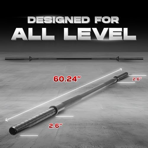 Yes4All Standard Straight Barbell 60" - Gym Workout, Suitable for Men & Women, Perfect for Home & Gym Use, Heavy Duty Co