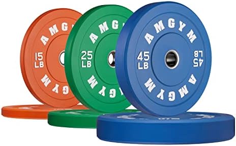2 Inch Bumper Plates, 10-500lbs, Barbell Rubber Olympic Weight Plates Set for Home Gym, Strength Training & Weight Lifti