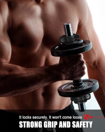 Multi-Size Adjustable Barbell Collar - Quick Release Weight Clips Pair for Dumbbell Bar - 1 inch Barbell Clamps | 1 inc