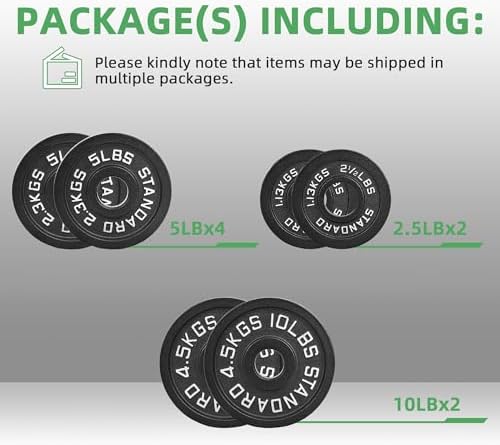 Fitvids 2-Inch Olympic Cast Iron Weight Plate for Strength Training & Weightlifting: Multiple Sizes, Strong & Durable Fi - Image 2