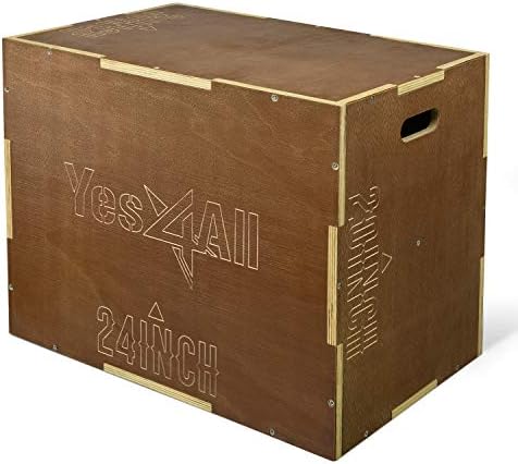 Yes4All Plyo Box, Strength Training equipment, Home Gym, Jumping, Lunges, Squats, Dips, 450 lbs, Smooth Edges, Wide Buil