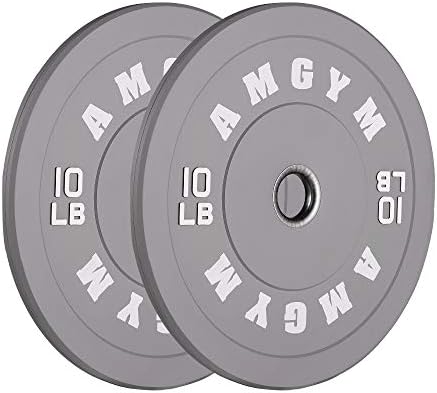 2 Inch Bumper Plates, 10-500lbs, Barbell Rubber Olympic Weight Plates Set for Home Gym, Strength Training & Weight Lifti
