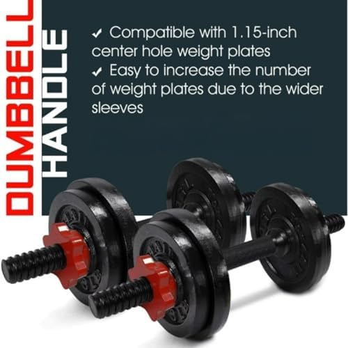 Yes4All Chrome/Rubber Grip 14/16/18/24 Inch Pair of Dumbbell Handles with Collars for Fit 1"/1.15" Plates | Yes4All Pai