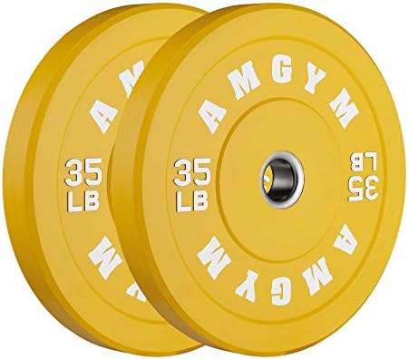 2 Inch Bumper Plates, 10-500lbs, Barbell Rubber Olympic Weight Plates Set for Home Gym, Strength Training & Weight Lifti