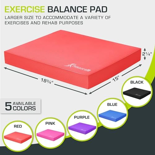 ProsourceFit Exercise Balance Pad - Large Cushioned Non-Slip Foam Mat & Knee Pad for Fitness Yoga Stability Training Phy - Image 34