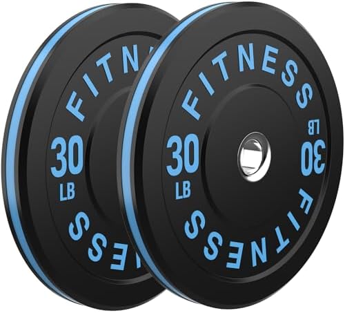 2 Inch Bumper Plates, 10-500lbs, Barbell Rubber Olympic Weight Plates Set for Home Gym, Strength Training & Weight Lifti