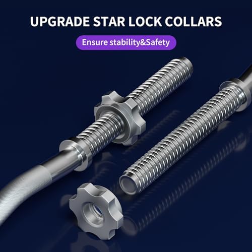 EZ Curl Bar Weight Lifting Bar for Gym and Home, 47" 1-inch Diameter Curling Bars for Hip Thrusts/Squats/Lunges, 220lb W