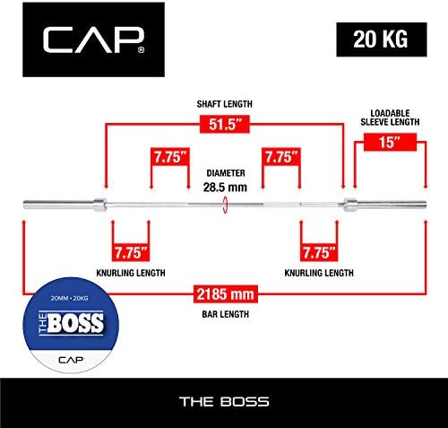 CAP Barbell | Olympic Barbell | Fitness Enthusiasts | Gym & Home Workouts | Durable Construction | 7FT Length | 20mm Dia