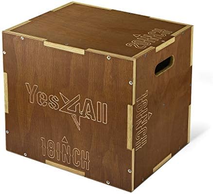 Yes4All 3-in-1 Wooden Plyo Box for Home Gym, 450 lbs Boxes with Smooth Edges and Wide Handles | Yes4All Plyo Box 3-in-1
