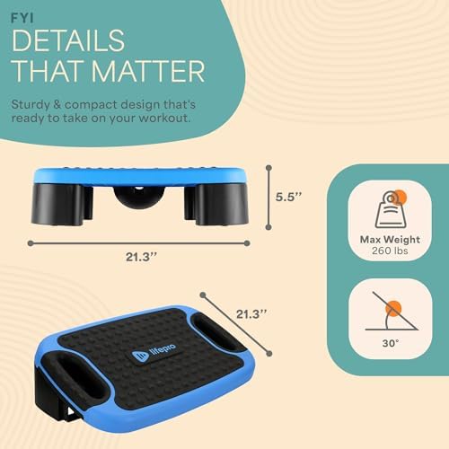 LifePro 4-in-1 Adjustable Slant Board and Step Up Platform for Home Fitness Enthusiasts | LifePro Non-Slip 4-in-1 Aerob