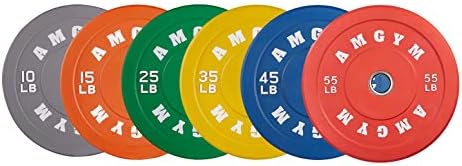2 Inch Bumper Plates, 10-500lbs, Barbell Rubber Olympic Weight Plates Set for Home Gym, Strength Training & Weight Lifti