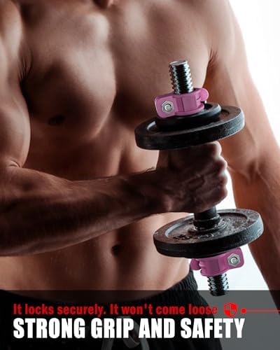 Multi-Size Adjustable Barbell Collar - Quick Release Weight Clips Pair for Dumbbell Bar - 1 inch Barbell Clamps | 1 inc