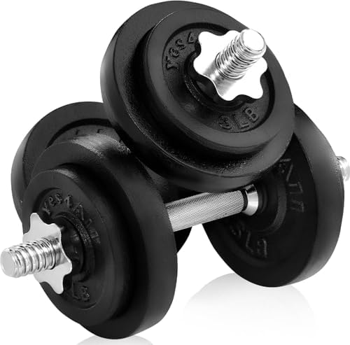 Yes4All Adjustable Dumbbell Set for Home Gym Workout Routines | Yes4All Star Lock Collar Adjustable Dumbbells Ideal for