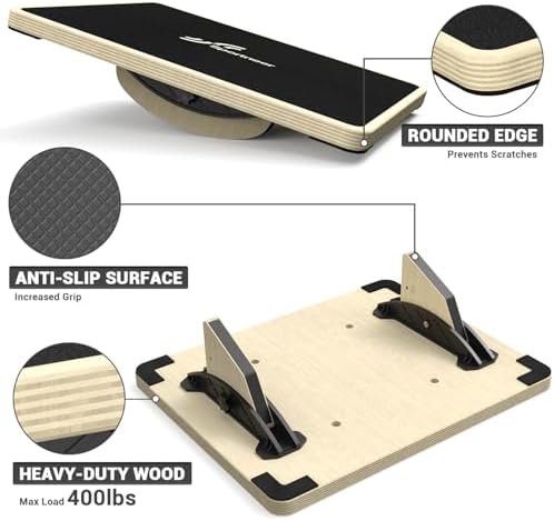Sportneer 2-in-1 Balance Board - Adjustable Wobble & Slant Board for Core Strength and Stretching | Sportneer 2-in-1 Ba