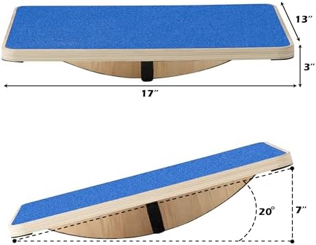 Multi-Optional Anti-Slip Wobble Board for Desk Balance Training | Extra-Large Rocker Board for Core Strengthening Exerc
