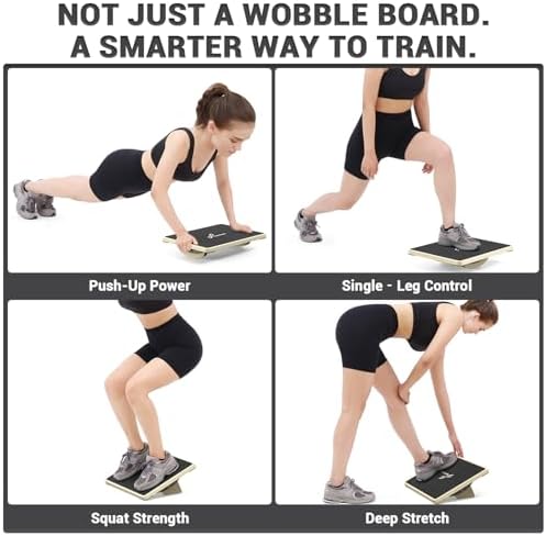 Sportneer 2-in-1 Balance Board - Adjustable Wobble & Slant Board for Core Strength and Stretching | Sportneer 2-in-1 Ba