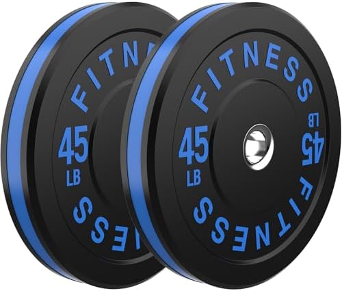 2 Inch Bumper Plates, 10-500lbs, Barbell Rubber Olympic Weight Plates Set for Home Gym, Strength Training & Weight Lifti