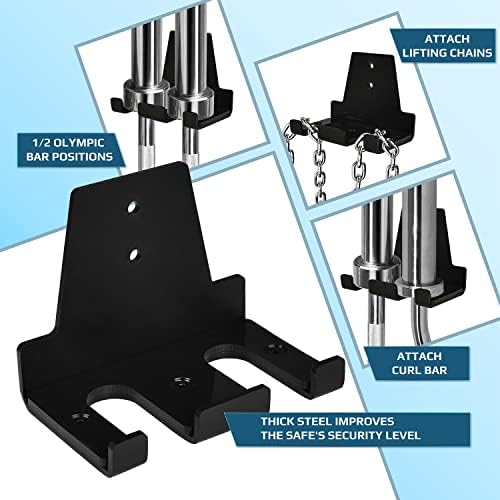 Yes4All Vertical Wall Mounted Olympic Barbell Holder for Home Gym Storage | Yes4All Hanging Barbell Rack with Barbell S
