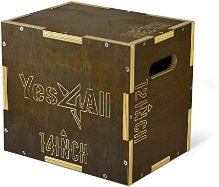 Yes4All 3-in-1 Wooden Plyo Box for Home Gym, 450 lbs Boxes with Smooth Edges and Wide Handles | Yes4All Plyo Box 3-in-1