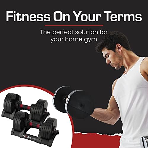 Affordable Dumbbells Adjustable Dumbbell Weight Set for Home Gym Workout | CORE FITNESS Adjustable Dumbbells Weight Set