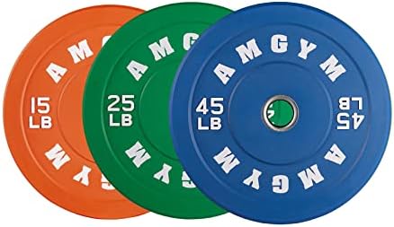 2 Inch Bumper Plates, 10-500lbs, Barbell Rubber Olympic Weight Plates Set for Home Gym, Strength Training & Weight Lifti