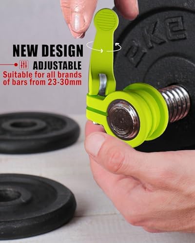 Multi-Size Adjustable Barbell Collar - Quick Release Weight Clips Pair for Dumbbell Bar - 1 inch Barbell Clamps | 1 inc