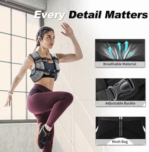 Weighted Vest Women 6lb/8lb/12lb/16lb/20lb/25lb/30lb for Walking Strength Training Running Fitness Weighted Vest Women f