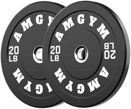 2 Inch Bumper Plates, 10-500lbs, Barbell Rubber Olympic Weight Plates Set for Home Gym, Strength Training & Weight Lifti