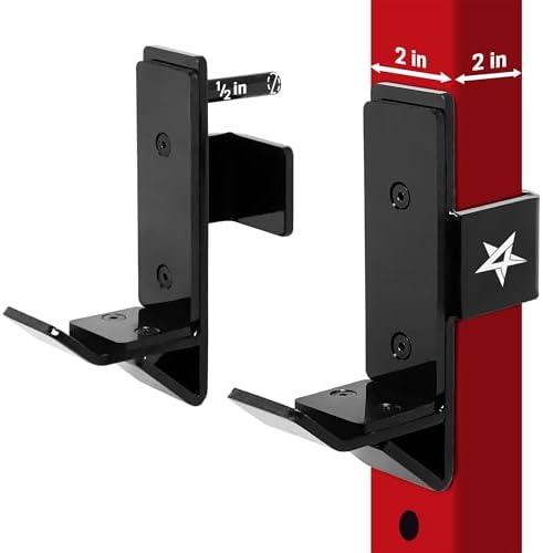 Yes4All Heavy Duty Barbell Holders J-Hooks & Attachments for 2x2 & 3x3 Power Racks – Ideal for Home Gympaginate - Image 42